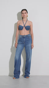 CAMELIA DENIM BRA